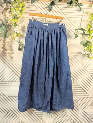 Falda vaquera azul deportiva de colección Calvin Klein para mujer línea A plisada algodón cottagecore Foto 1 de 4