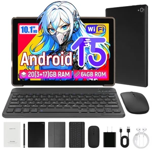 10.1 inch Android 15 Tablet 8 (3+5) GB + 64GB + 1TB Expandable WiFi 6 Bluetooth - Picture 1 of 8