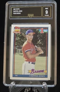 1991 TOPPS CHIPPER JONES RC #333 GMA **MINT 9** - Picture 1 of 2