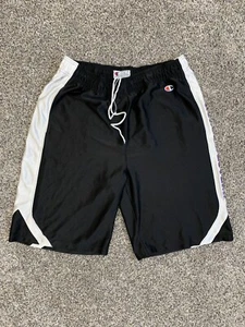 Vintage Champion Northwestern Wildcats Shorts Mens Sz L Black Basketball Pockets - Picture 1 of 7