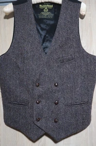 Topman Harris Tweed Double Breasted Vest - Picture 1 of 13
