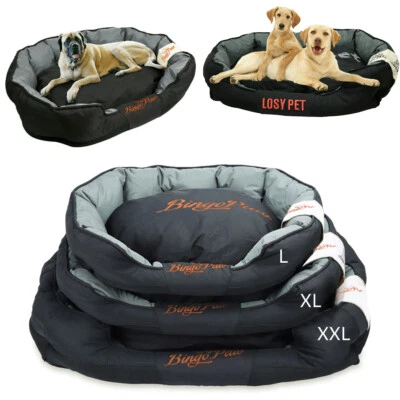 XXL Large Waterproof Dog Bed Grooved Orthopedic Mattress Pet Padded Rim Cushion - Image 1 of 4