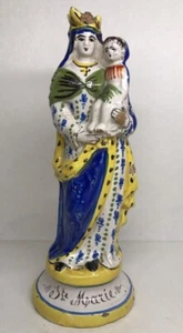 Belle Statue Sainte Marie Vierge À L'enfant Porquier Beau ? Quimper H 26,5 Cm - Imagen 1 de 11
