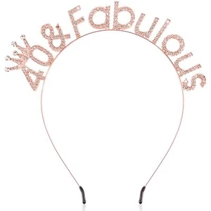 Rose Gold 40th Birthday Crown Headband 40th Birthday Decorations Women 40 & F... - Picture 1 of 7