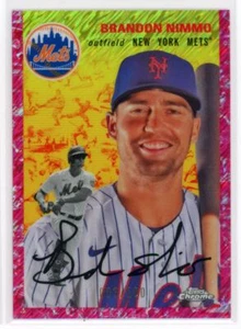 2023 Topps Chrome Platinum Fuchsia Toile Refractor Brandon Nimmo 3/100 Mets - Picture 1 of 2