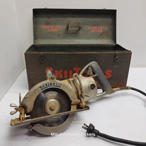 Skil Saw Model 67 Worm Drive Circular Saw Vintage w/ Metal Case Made in USA - Afbeelding 1 van 8