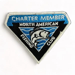 NAFC North American Fishing Club Charter Member Patch Diamond Shape Bass Blue - Picture 1 of 4