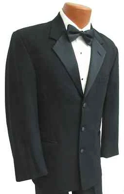 Men's Chaps Black Tuxedo Jacket Cheap Sale Clearance Mason Prom Wedding 42 R - Image 1 of 3