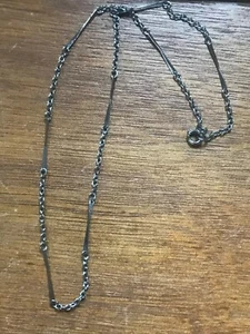 Estate Dainty SIlvertone Chain & Twist Link Necklace – 16.5 inches in length x - Picture 1 of 5