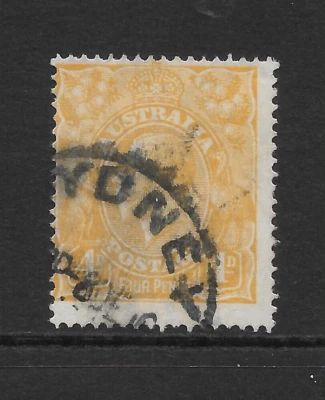 AUSTRALIA SCOTT 31 USADO FINO - 1915 4pEDICIÓN NARANJA - REY GEORGE V Foto 1 de 2