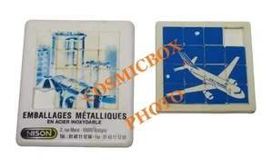 lot 2 TAQUINS pub anciennes AIR FRANCE avion Airbus NISON emballages métalliques - Imagen 1 de 2