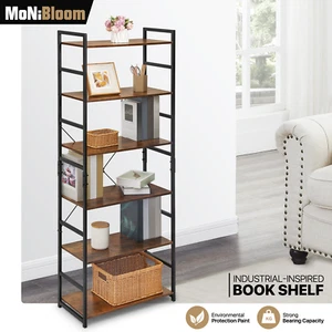 MDF Board Industrial Bookcase Storage Organizer Stand Open Shelving Display Rack - Picture 1 of 25