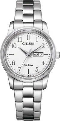 Citizen Women's Eco-Drive Silver Day Date Window Watch 31MM EW3261-57A - Image 1 of 4