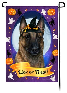 Halloween Garden Flag - Fawn Belgian Malinois - Picture 1 of 1
