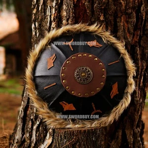 Shield Decorated War Shield Handmade Home Decoration - Picture 1 of 5