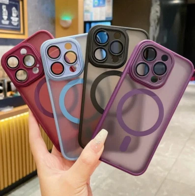 Cover Custodia MagSafe Magnetica per iPhone 16 15 14 13 12 11 Pro Max + VETRO - Immagine 1 di 4