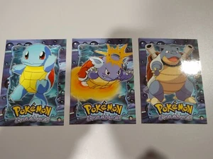 Pokemon Blastoise evolution set of 3 non-holo 1999 TOPPS - Picture 1 of 2
