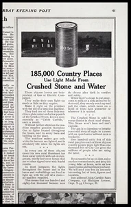 Rare 1910 UNION CARBIDE Makes Light Possible with Crushed Stone & Water PRINT AD - Picture 1 of 1