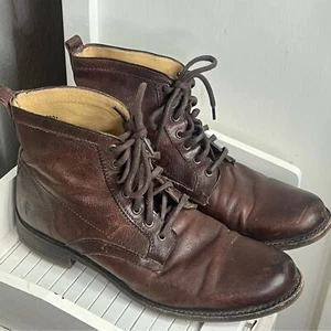 Men's Frye Tyler Lace Up leather Boots Brown sz 11.5 - Picture 1 of 9