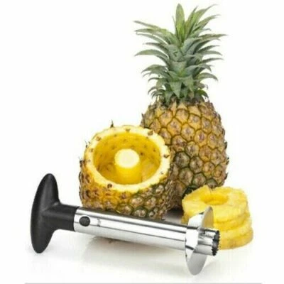MAXAM Cortador Pelador de Piña de Acero Inoxidable rebana-pela y descorazona facil
