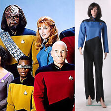 New Star Trek TNG The Next Generation Jumpsuit Costume Red Gold Blue Set S-2XL