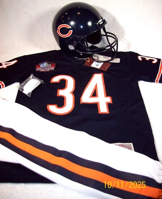 НОВЫЙ С ЯРЛЫКАМИ МОЛОДЕЖЬ СРЕДНИЙ #34 WALTER PAYTON МЕДВЕДИ ФУТБОЛ ДЖЕРСИ УНИФОРМА СИНИЙ ШЛЕМ - Изображение 1 из 4