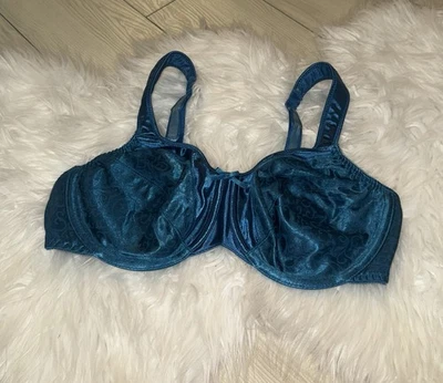 Sujetador minimizador figura completa con calzado satinado Bali 3562 sin forro UW para mujer 36C verde azulado Foto 1 de 4
