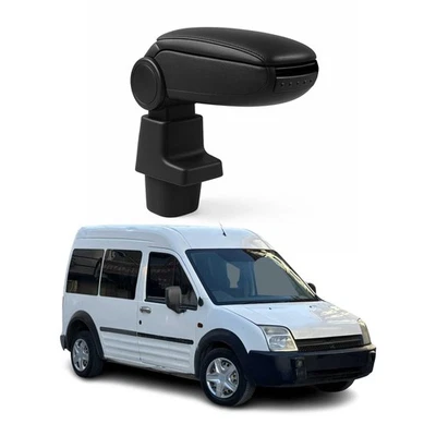 Apoyabrazos consola central negro para Ford Transit Connect 2002-2009 cuero plástico Foto 1 de 4
