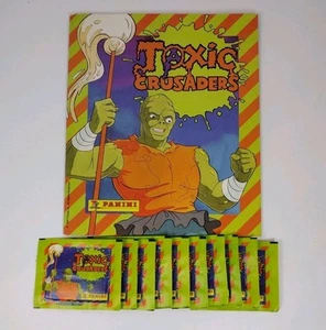 1991 Panini Toxic Crusaders Sticker Album With 10 Sealed Sticker Packs - Picture 1 of 9