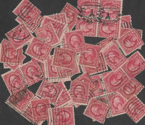 Postage Stamps For Crafting: 1920s 2c George Washington; Red; 50 Pieces Cover
