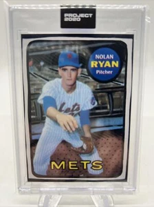 Topps Project 2020 Nolan Ryan #87 Art Card by Joshua Vides with Black Box NY Met - Picture 1 of 3