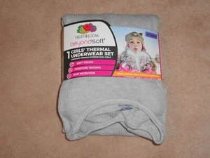 NEW, GIRLS FRUIT OF THE LOOM BEYOND SOFT THERMAL UNDERWEAR SET, GRAY, XXL (18) - Picture 1 of 2