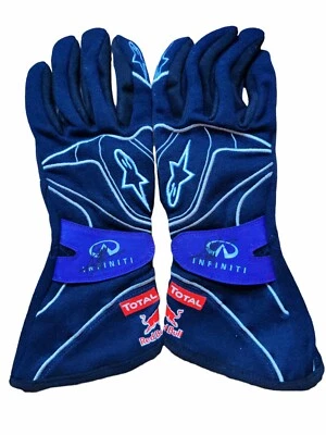 Sebastian Vettel double signed RedBull Racing driver gloves ALPINESTARS TECH-ZX - Image 1 of 4