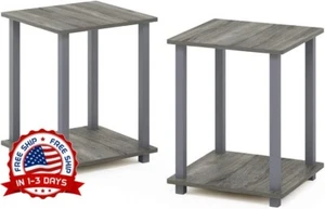 Juego De Auxiliares Mesita De Noche Industrial Estante De Almacenamiento 2 Mesas - Picture 1 of 8