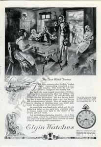 Primer reloj Elgin 1921 arte de fábrica por anuncio impreso HSDLY más de 100 años (3234) - Imagen 1 de 1