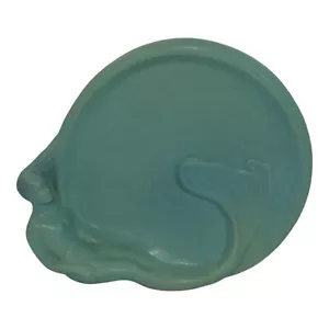 Van Briggle 1990s Vintage Art Nouveau Pottery Blue Ceramic Mermaid Tray - Picture 1 of 6