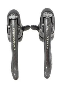 Campagnolo Record Carbon BB System 2x 10 Speed Road Bike Shifter Set Left/Right - Picture 1 of 4