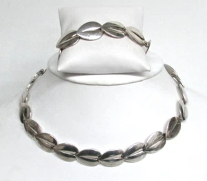 EXQUISITES DÄNEMARK DRAGSTED STERLINGSILBER AKANTHUSBLATT HALSKETTE & ARMBAND SET - Bild 1 von 5