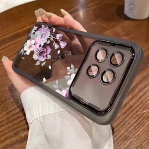 For Xiaomi Redmi Note 14 13 12 11 Pro 13T Flowers Glass Lens Silicone Case Cover - Picture 1 of 19