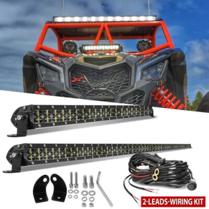 For 2017-2021 Can-Am Maverick X3 Max Roof ATV UTV 6D 52" 22" LED Light Bar +WIRE - Picture 1 of 12