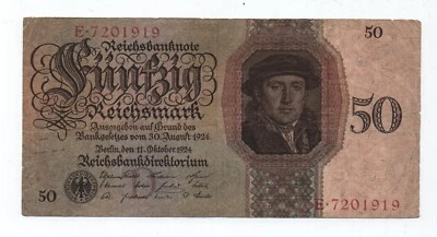 GERMANY 50 MARK 1924 PICK 170 LOOK SCANS - Image 1 of 2