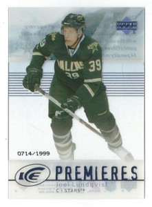 Joel Lundqvist 2007/08 Upper Deck Ice Premiers Rookie Card #120  #0714/1999