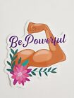 Be Powerful Flexing Arm with Flower Multicolor Quote Sticker Decal Embellishment