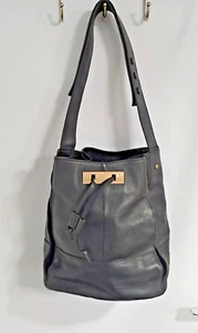 Autograph Real Leather Black Draw String Bucket Shoulder Bag BNWOT - Picture 1 of 9