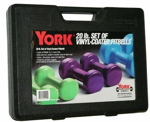York 20 Pfund FitBells 6-teiliges Set Vinylbeschichtetes Eisen Fitness Hanteln 2, 3, 5 Pfund - Bild 1 von 6