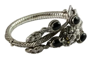 SILBER ARMREIFEN HANDARBEIT UNIKAT AUS NEPAL DRACHEN  925 SILBER / 509 - Picture 1 of 6