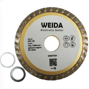 2x Diamond Cutting Disc 105mm 2.0*7.0mm Dry Wet Turbo 22.3 Saw Blade Wheel 4.0" - Picture 1 of 4