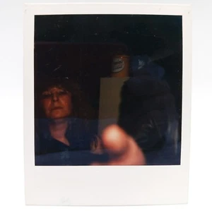Vintage Polaroid Photo Blurry Lady Eerie Finger Shadows Odd Found Art Snapshot - Picture 1 of 5