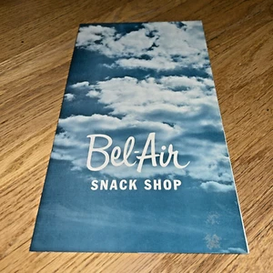 Vintage 60er Jahre BEL-AIR SNACK SHOP RESTAURANT Speisekarte - Bild 1 von 7