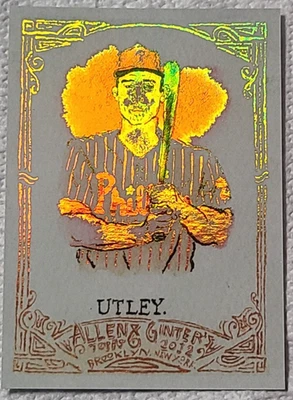 2025 topps shoebox treasures chase utley rainbow foil /25 - Image 1 of 2